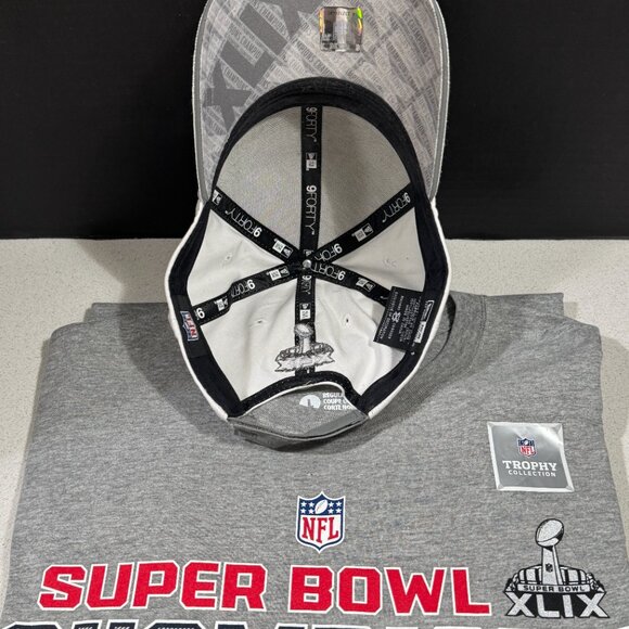 NFL NEW ENGLAND PATRIOTS SUPER BOWL XLIX (49) 2014 LONG SLEEVE TEE SHIRT & HAT - Picture 6 of 7